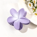 Matte purple frangipani flower hair claw clip with gradient petals for elegant styling - 8cm / Matte Gradient Purple
