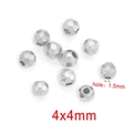 Perles facettées en acier inoxydable 4x4mm avec trou de 1,5mm pour bijoux DIY - 4mm / Couleur Acier