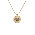 Collar de moda dorado con colgante de ojo turco y circonitas de colores - Mal De Ojo De Oro Hueco/Zirconia Colorida