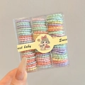 Elastici per capelli spessi in colori macaron in una scatola a tema Sweet Baby - Confezione in scatola / 4# Stile a Palline Colori Primaverili (90 Pezzi)