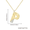 Two-tone letter P alphabet pendant necklace in gold and silver finish for women - Two-tone P