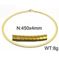 Collar de cadena omega dorado de acero inoxidable de 450 mm con 4 mm de ancho - Versión Estrecha Dorada B (KN35039-Z) / 450x4mm