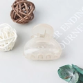 Minimalist matte cream white hair claw clip in a translucent jelly finish - Jelly Cream White