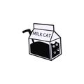Pin esmaltado de gato negro escondido en un cartón de leche Milk Cat para ropa - Gato en Caja de Leche (C2405-2)
