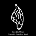 Detail of silver stainless steel butterfly wing pendant with hollow texture, size 20x45mm - Butterfly Wing Style (LA413) / 5 Pieces / Silver