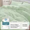 Disposable double travel bedding set in sage green with duvet cover and pillowcases - Double 4-Piece Set / Bean Green