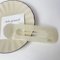 Elegant rectangle acetate hair clip in creamy white with France Handmade logo - Mermaid White