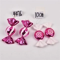 Pink glitter candy Christmas ornaments set for festive tree decoration and holiday displays - Set 09 (Pink & White Candy 10cm - 4pcs)