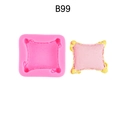 Pink silicone mold with heart-shaped pillow design for fondant cake and clay crafts - B100 / Pink