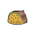 Cute Capybara taco enamel pin featuring cartoon animal design with TACO BARA text - Taco Style (QHXZ153)