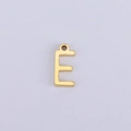 Minimalist 18K gold plated stainless steel letter E pendant charm for DIY jewelry - E (Bracelet Accessory) / Gold