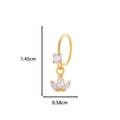 Gold clover nose ring with clear zircon crystals and 1.45cm height measurements - 11# Golden