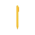 Minimalist macaron yellow retractable gel pen with plastic clip on white background - Yellow