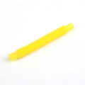 Mini yellow expandable sensory fidget toy with corrugated texture on white background - Yellow