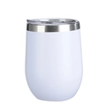 Vaso térmico para vino de 12oz de acero inoxidable blanco con tapa transparente - 12oz / Blanco