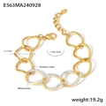 Pulsera de eslabones de acero inoxidable dorado con detalles de strass brillantes - Dorado