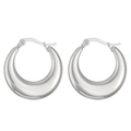 Polished silver stainless steel thick crescent earrings in a minimalist drop style - Steel Color Thickened Crescent (WG-0443)