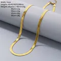 5mm gold plated stainless steel herringbone necklace for women with extension - 5mm - 40cm+5cm Tail Chain / Gold