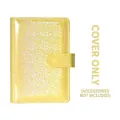 Glittery lemon yellow A6 binder notebook cover with metallic snap button closure - Starry Yellow Glitter (Cover Only)
