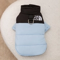 Blue and black padded dog vest with D-ring harness and warm quilted fabric - Thick Simple Blue Two-foot / S (Recommended weight 1.5-2.5kg)