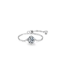 Verstellbarer S925 Sterlingsilber Kettchenring mit brillantem runden Zirkonia Stein - Einstellbar Offen / Silber