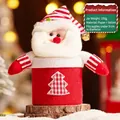 Santa Claus knitted gift box for Christmas candy or apples with red plush pompom hat - Santa Style (Candy Box-S225-A)
