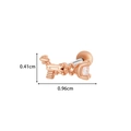 Rose gold balloon dachshund stud earring with round cubic zirconia and dimensions - 4# Rose Gold (Pistol Style)