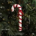 Red and white striped Christmas candy cane ornament with a velvet bow on a tree - Large Cane (18g)