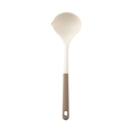 Louche en silicone crème et marron pour batterie de cuisine antiadhésive de qualité - Cuillère à Soupe