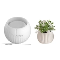 Vertical striped silicone mold for DIY resin pots and storage jars in white finish - Striated Oval Storage Jar