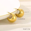 Orecchini a cerchio a C in acciaio inossidabile placcato oro 18K da 23x20mm - 23x20mm / Oro