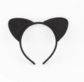 Cute black cat ear headband with soft velvet texture for Halloween cosplay party costumes - Black Cat Headband