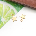 Star shaped golden alloy metal pendant for DIY jewelry making and Christmas crafts - 1Pc KC Gold Star Charm - 12x14mm