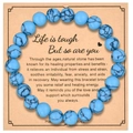 8mm natural blue turquoise bead bracelet on craft card for friendship gift - 8mm Beads With Card / Blue Turquoise