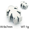 Silver stainless steel girl cartoon pendant charm for DIY jewelry making 9x7mm - Steel Color Girl (KLJ5505-Z)