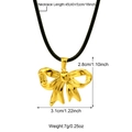 Spécifications de taille pour le pendentif nœud doré sur collier cordon noir avec mesures - Collier Nœud Doré (N06034G)