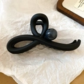 Matte black minimalist cross hair claw clip with a deep blue sphere accent detail - 7# Matte with Blue Translucent Bead