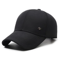 Gorra de béisbol negra para hombre en algodón con logo Z de metal y costuras reforzadas - Ajustable / Negro