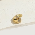 Gothic style adjustable open ring in gold finish with crisscross pave zircon details - Triangle Zirconia (ES2757-5)