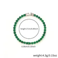 Silver bracelet with round-cut green cubic zirconia stones, 17cm length and 0.39cm width - 4.0 White Gold Green Zirconia - 17cm