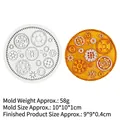 Weiße Silikonform für mechanische Getriebe Fondant Deko mit detailliertem 9cm Endergebnis - Stil 1 / Grau