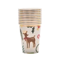 Disposable Christmas paper cups with gold foil rim and reindeer patterns for party - Christmas Paper Cup