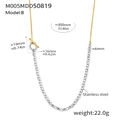 Collana a catena bicolore oro e argento in acciaio inossidabile con chiusura a levetta OT - 80cm / Modello B Bicolore