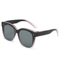 Polarized night vision sunglasses featuring purple gradient square frames and grey lenses - Translucent Purple (Grey Lens)