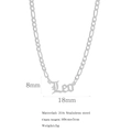 Silver Leo zodiac necklace in 316 stainless steel with an 18mm letter pendant - Leo / Steel