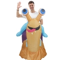Funny inflatable snail costume for adults, colorful cartoon design for Halloween party - Riding A Cute Snail / One Size