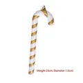 Weihnachts-Zuckerstange in Weiß und Goldglitzer, 23 cm hohe Hängedekoration - H: 23cm, Durchm: 1,5cm / Gold/Weiß