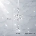 Acryl kristallen sneeuwvlok met lint voor kerstboomdecoratie, hoogte 18,5 cm, kerstversiering - Sneeuwvlokketting A