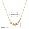 Collana a fiocco dorata con cuori in zircone rosa e catena regolabile da 45cm - Collana con Fiocco Oro