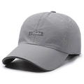 Dark grey quick-dry mesh baseball cap with reflective strips and SPORTS embossed logo - Adjustable / Light Gray